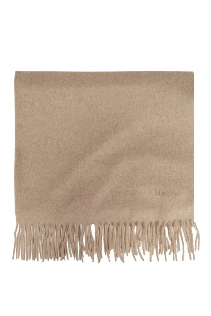 Max Mara Max Mara Logo Embroidered Fringed Scarf 1