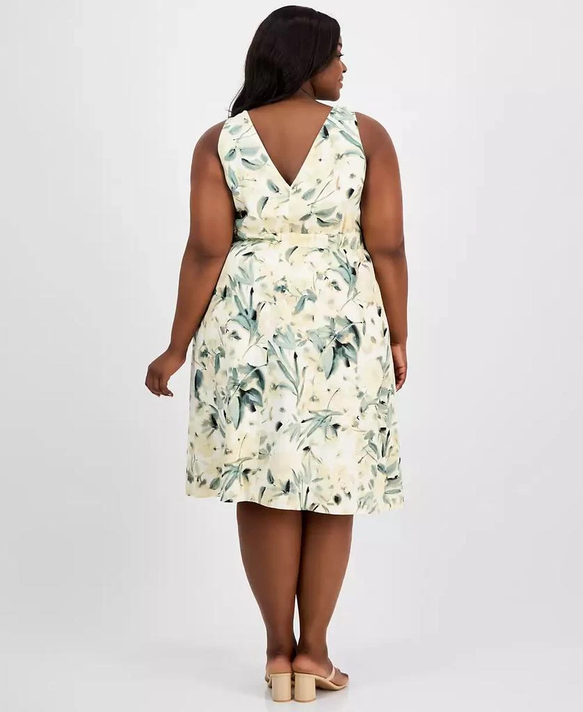 Plus Size Floral-Print Linen-Blend Fit & Flare Dress  On Sale Now with Up  to 71% Off | Discover Exclusive Deals & Savings at BeyondStyle  Authentic Anne  Klein dress|women's fashion|dresses with
