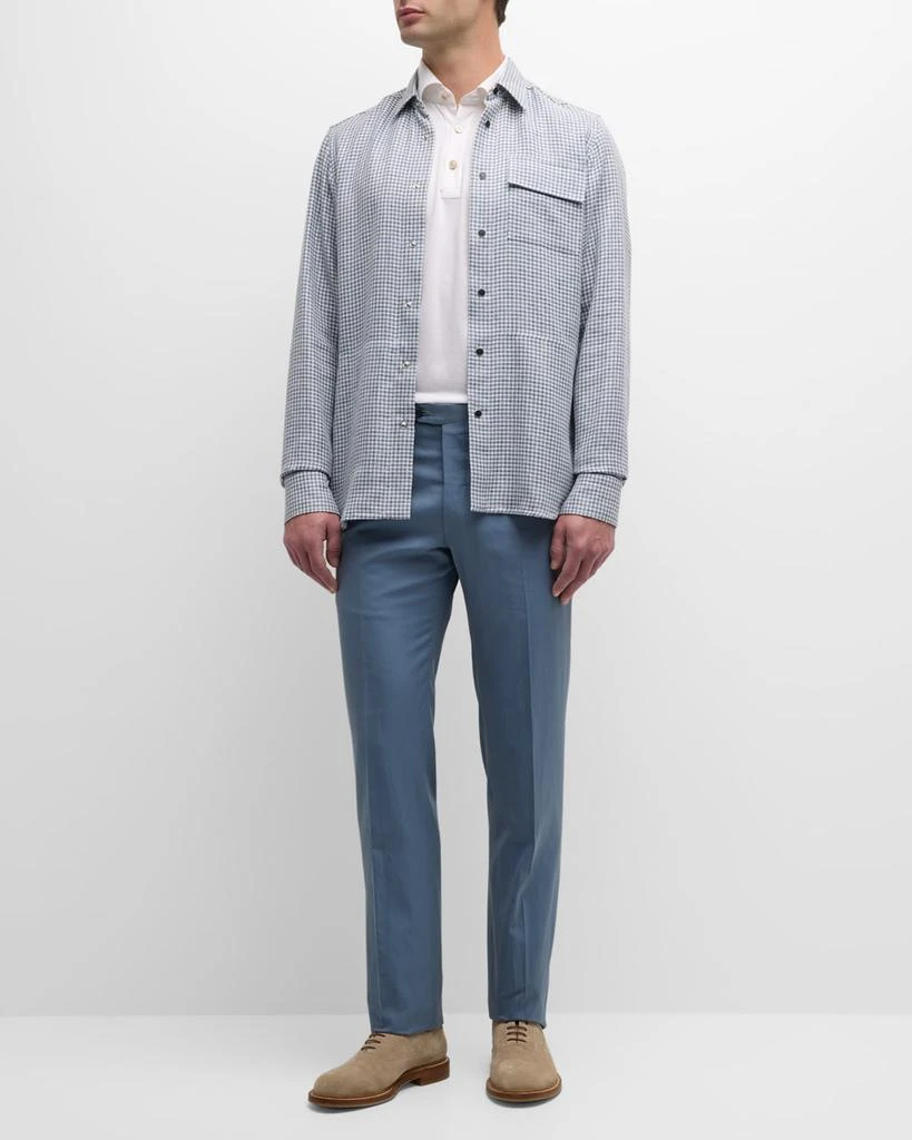 Kiton Men's Flat-Front Twill Pants 2