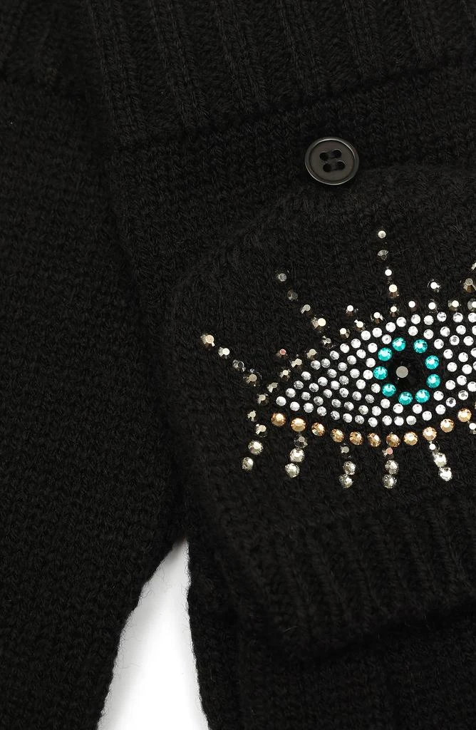 Kurt Geiger Evil Eye Convertible Crystal Embellished Mittens 2