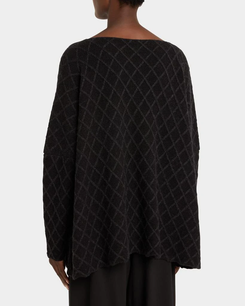 Eskandar Diamond Fine-Gauge Knit Cashmere Sweater (Mid Plus Length) 3
