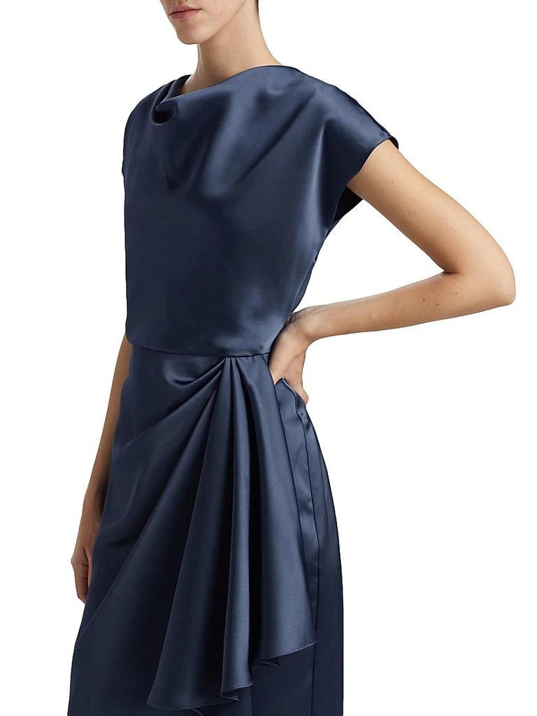 Amsale Draped Satin Cocktail Dress 6
