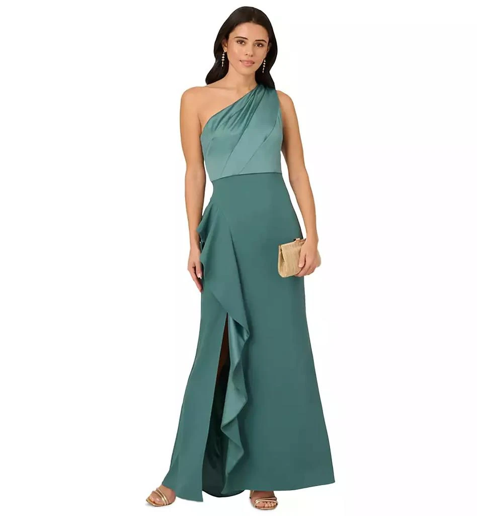 Adrianna Papell Petite One-Shoulder Satin Dresses 1