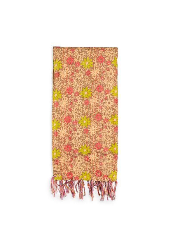 TAJ HOTEL Floral Kantha Embroidery Hand Crafted Scarf