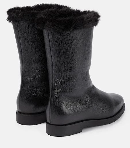 Totême Faux fur-lined leather ankle boots 3