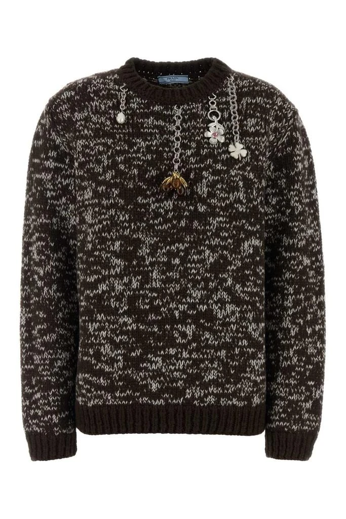 Prada Prada Pendant-Detailed Crewneck Jumper 1