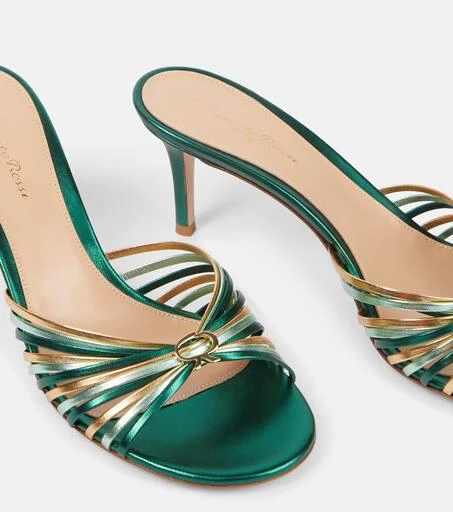 Gianvito Rossi Vyna 70 metallic leather mules 5