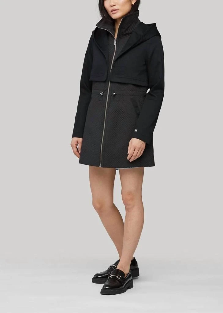 Soia & Kyo Mixed Media Coat With Dramatic Hood And Thermolite Fill In Black 2