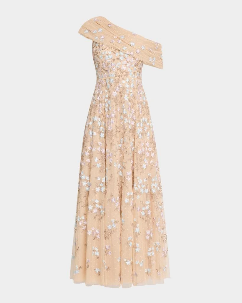 Needle & Thread Everett Bloom One-Shoulder Embroidered Gown 1