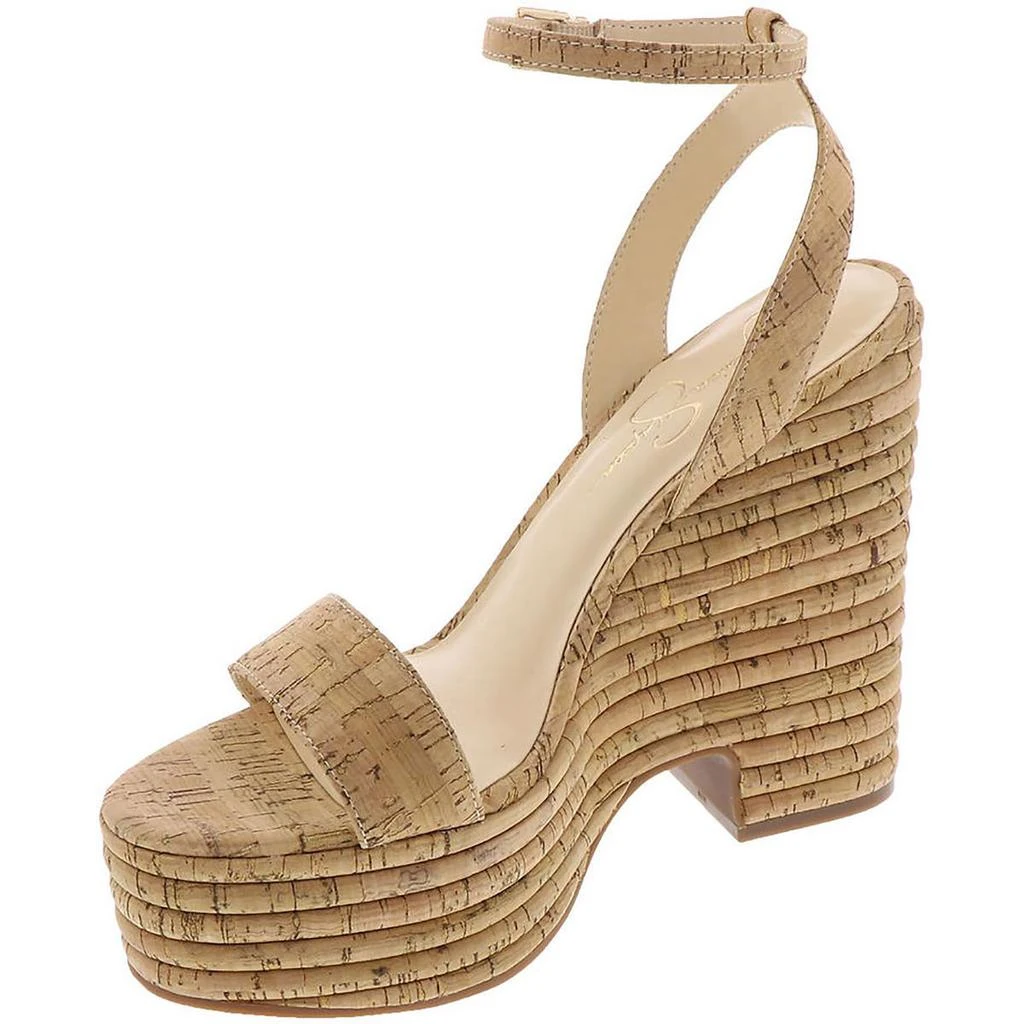 Jessica Simpson Womens Cork Ankle Strap Wedge Sandals 2
