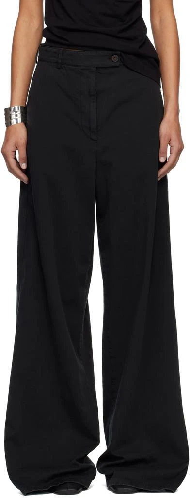 Dries Van Noten Black Cotton Twill Trousers 1