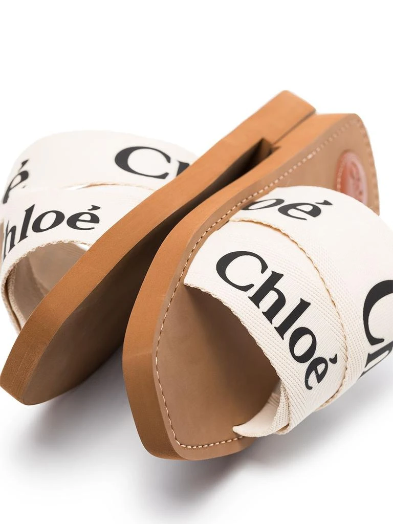 Chloé CHLOÉ - Woody Linen Flat Sandals 2
