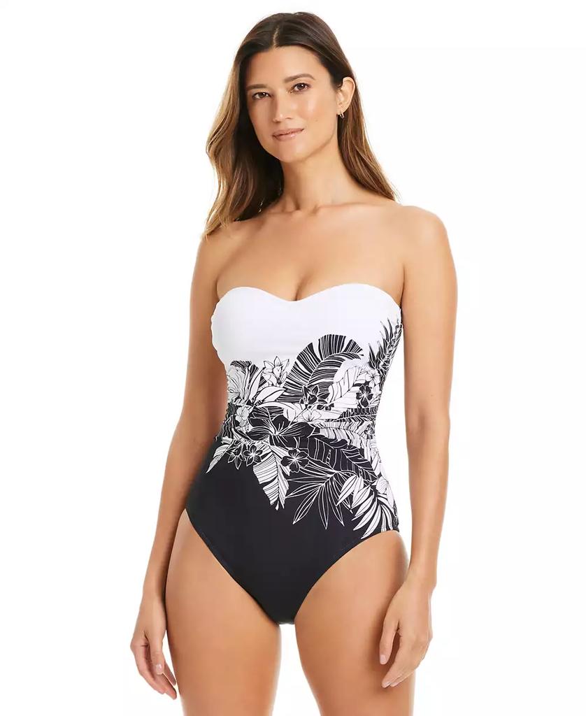 Bleu Rod Beattie Women's Double Duty Two-Tone Bandeau One-Piece Swimsuit