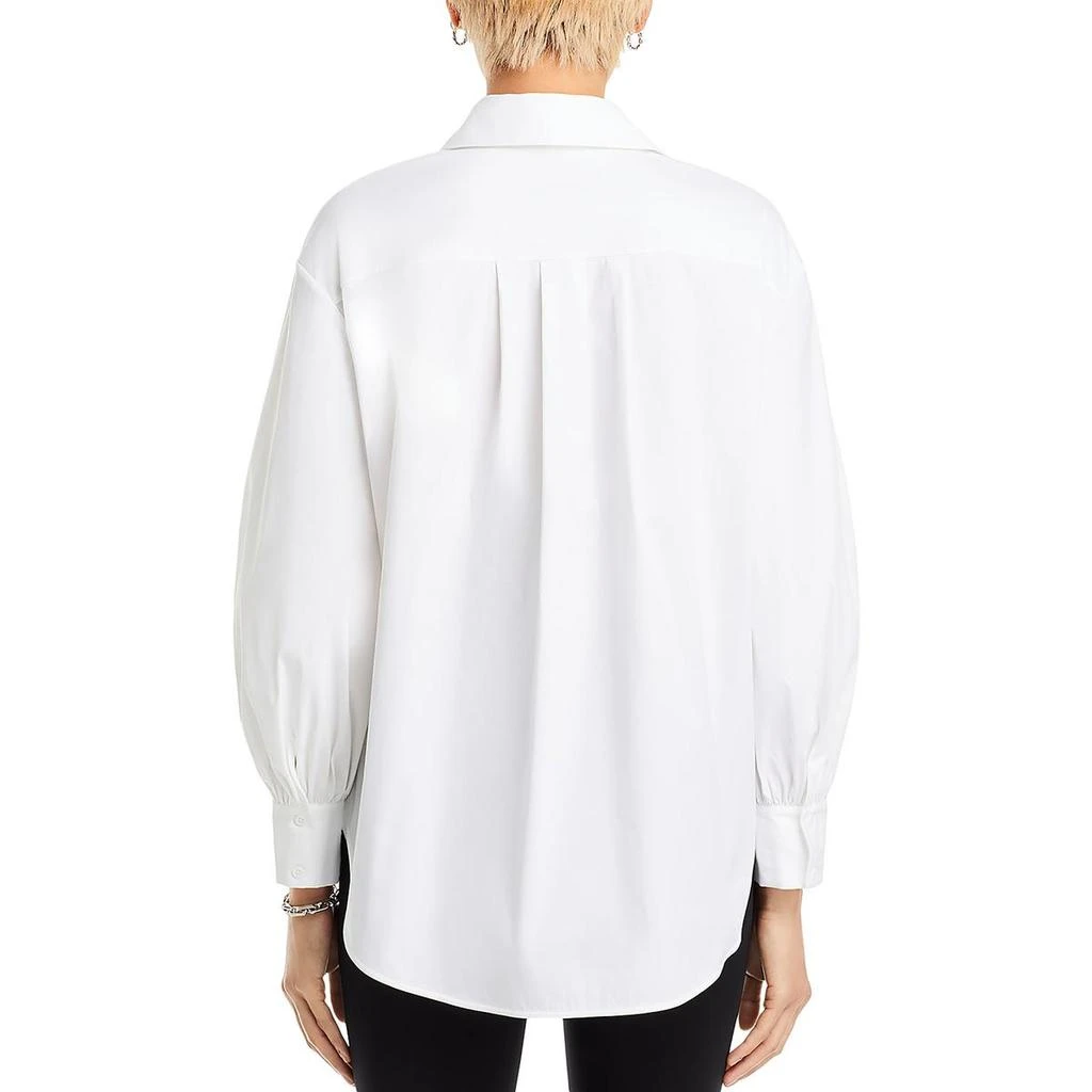 Alice + Olivia Finely Womens Hi-Low Long Sleeve Button-Down Top 2