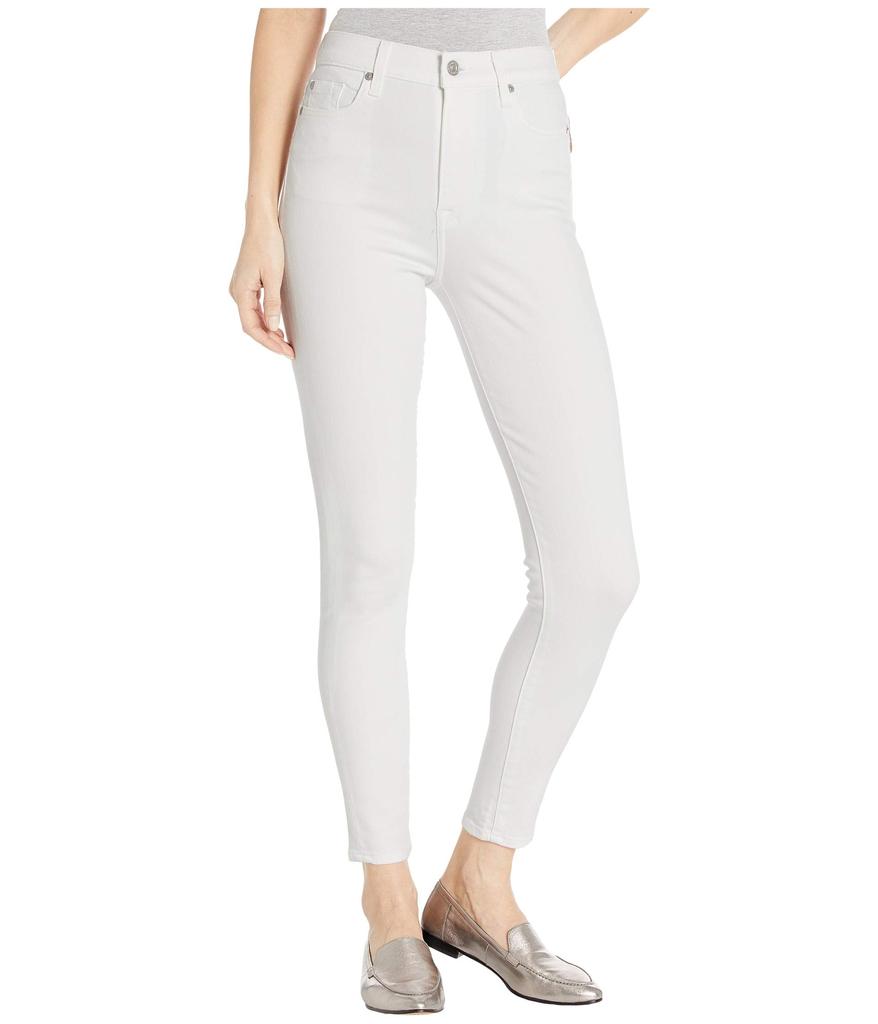 7 For All Mankind High-Waist Ankle Skinny in Slim Illusion White