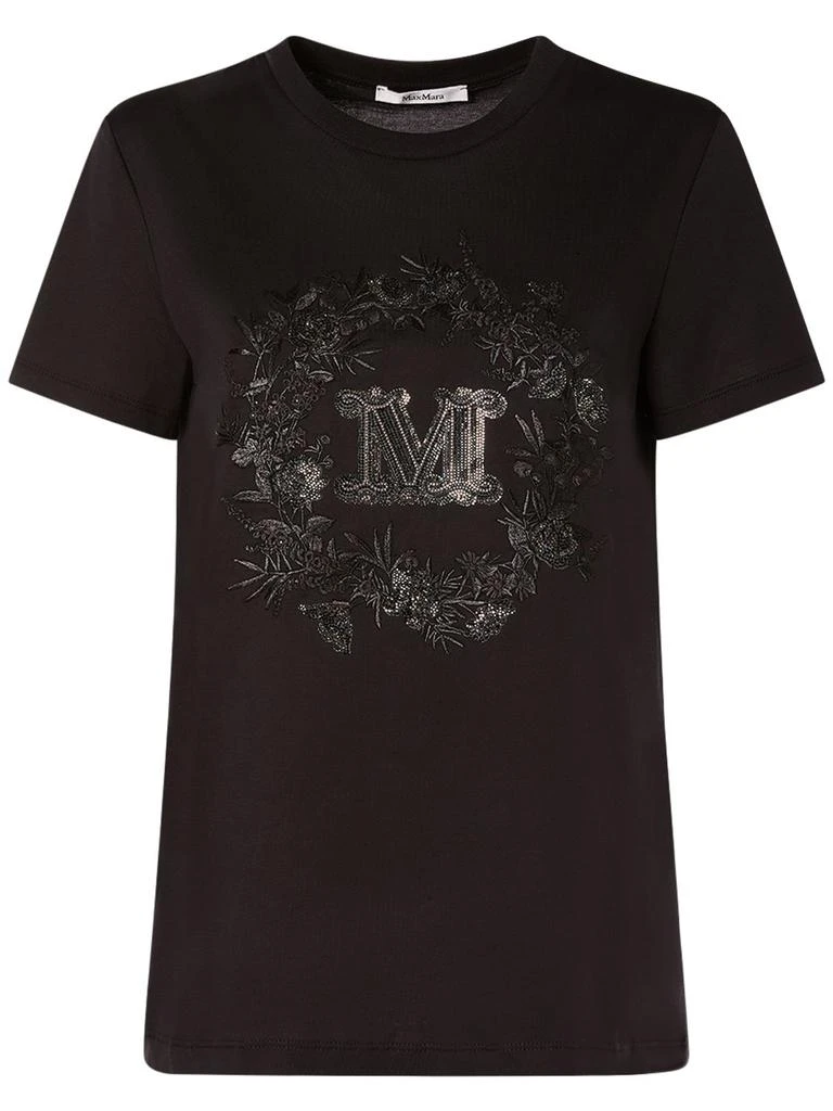 Max Mara Elmo Embroidered Cotton T-shirt 1