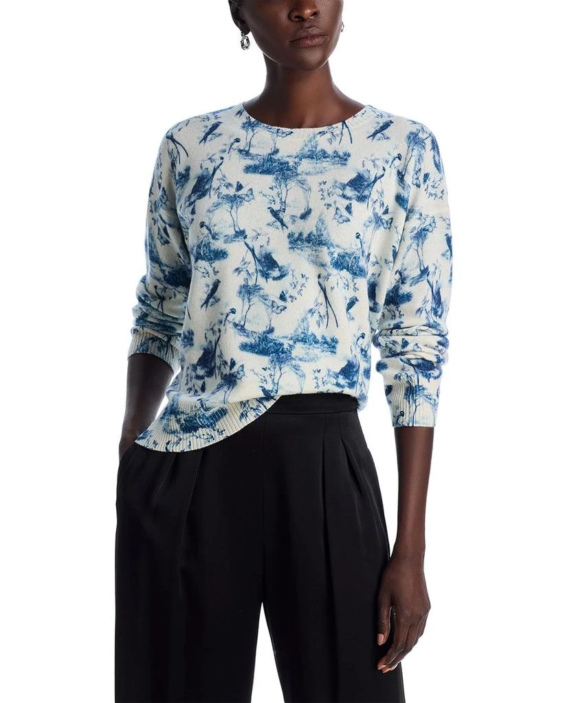 C by Bloomingdale's Cashmere Toile Crewneck Sweater - Exclusive 1