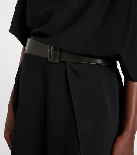 Alaïa Belted leather-trimmed midi dress 5