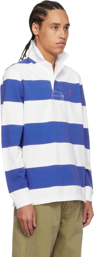 Ralph Lauren Blue & White 'The Iconic Rugby' Polo 2