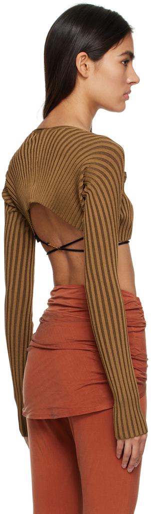 Brown Le Raphia 'La Maille Pralù' Cardigan – On Sale Now with Up