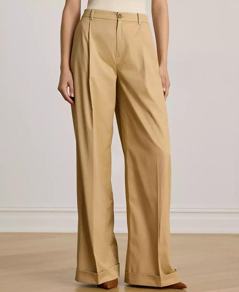 Ralph Lauren Women
s Pleated Cotton Twill Wide-Leg Pants