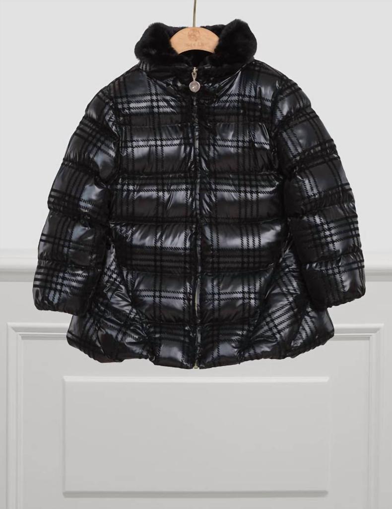 Abel & Lula Abel & Lula - Girl's Flock Print Fur Lined Coat