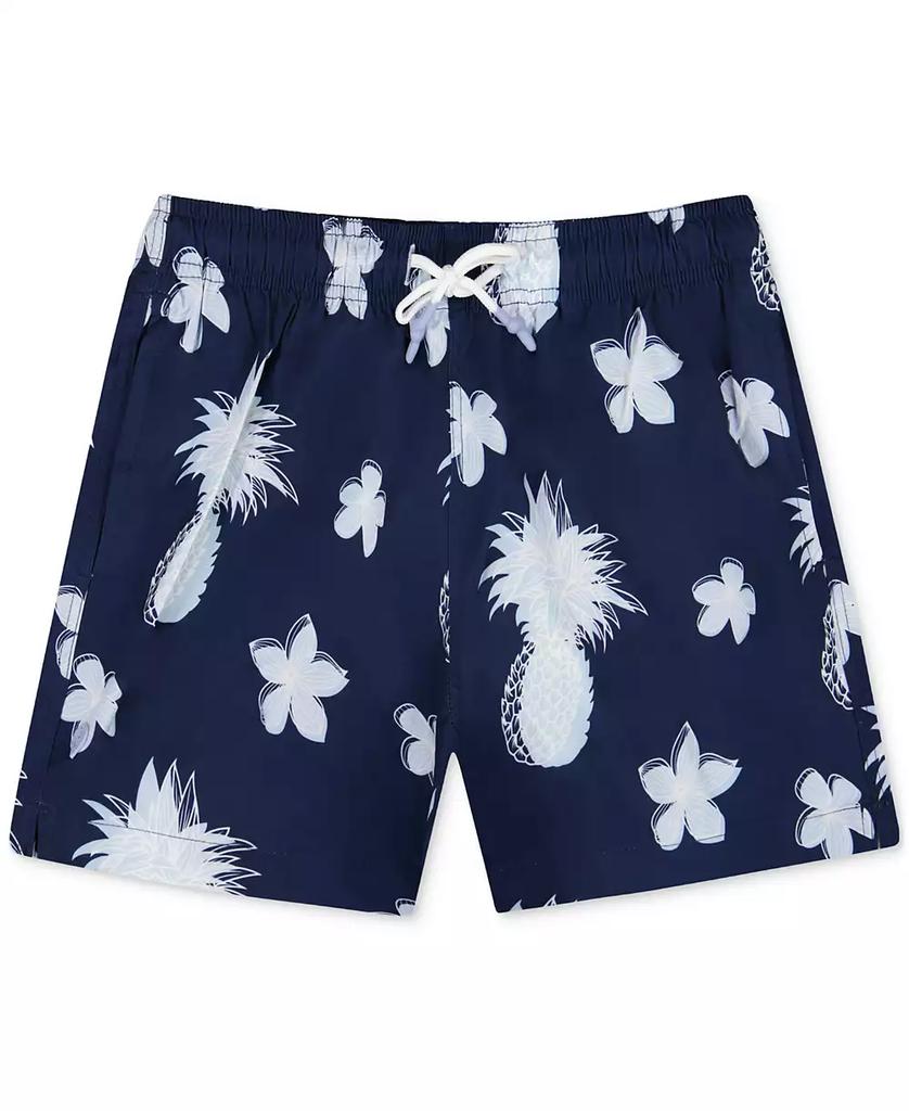 Sunset and Vines Men's Tropical-Pattern Woven Swim Trunks
