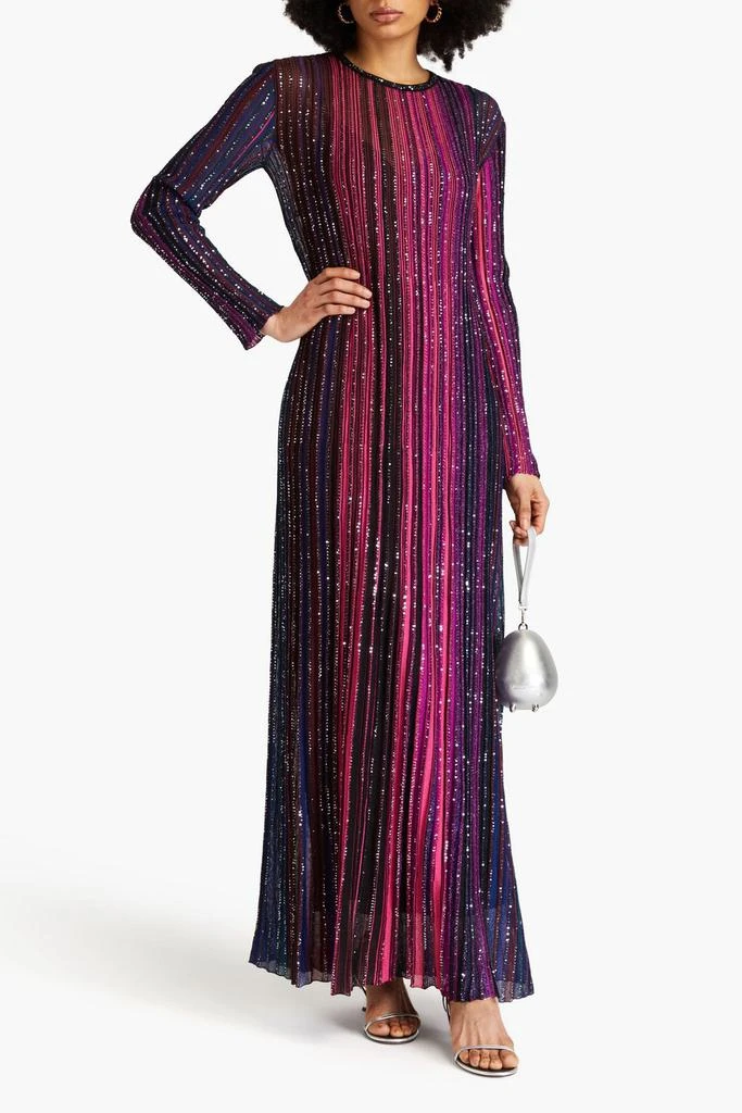 Missoni Sequin-embellished striped ribbed-knit maxi dress 2