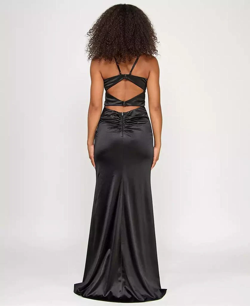 Emerald Sundae Juniors' Corset-Front Cutout-Back Gown, Created for Macy's 3