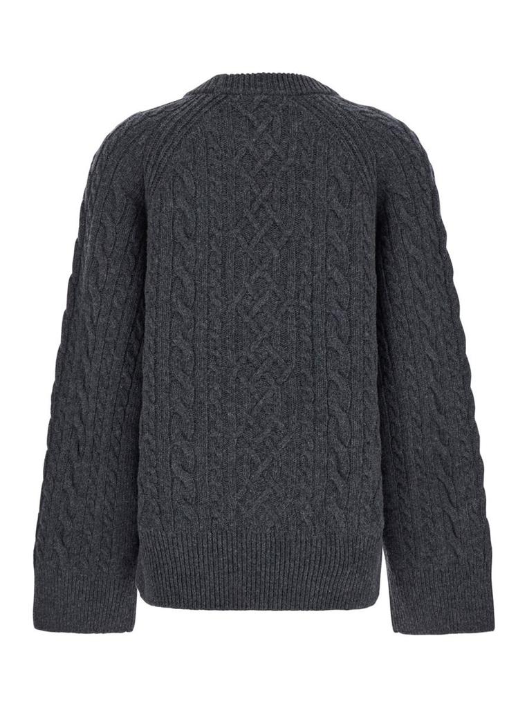 Ivy & Oak 'Klarina Ann' Grey Crewneck Sweater In Wool Woman