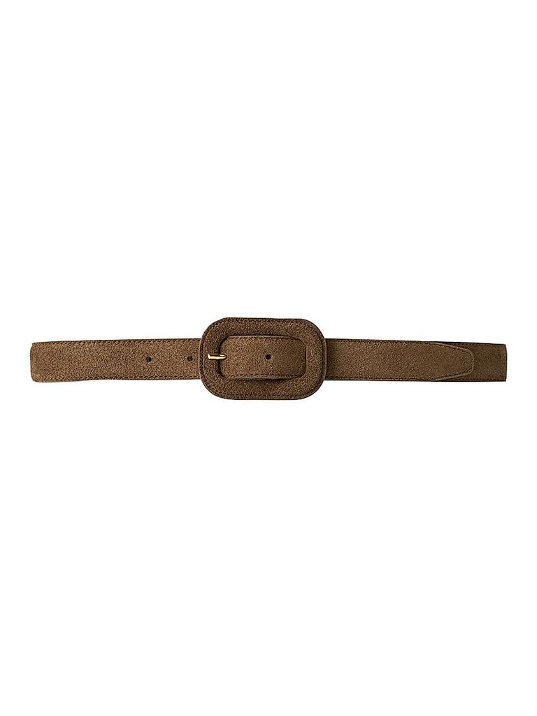 Totême Wide Buckle Suede Belt