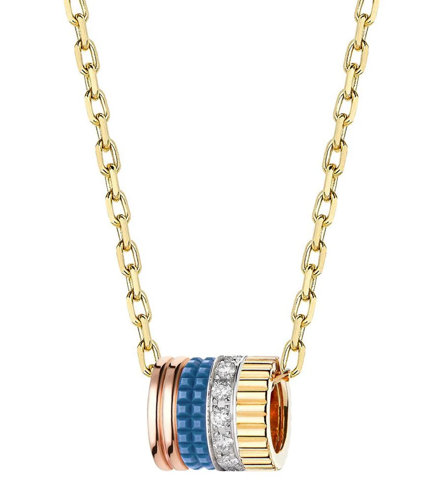 Boucheron Mixed Gold and Diamond Quatre Blue Edition Pendant Necklace 1