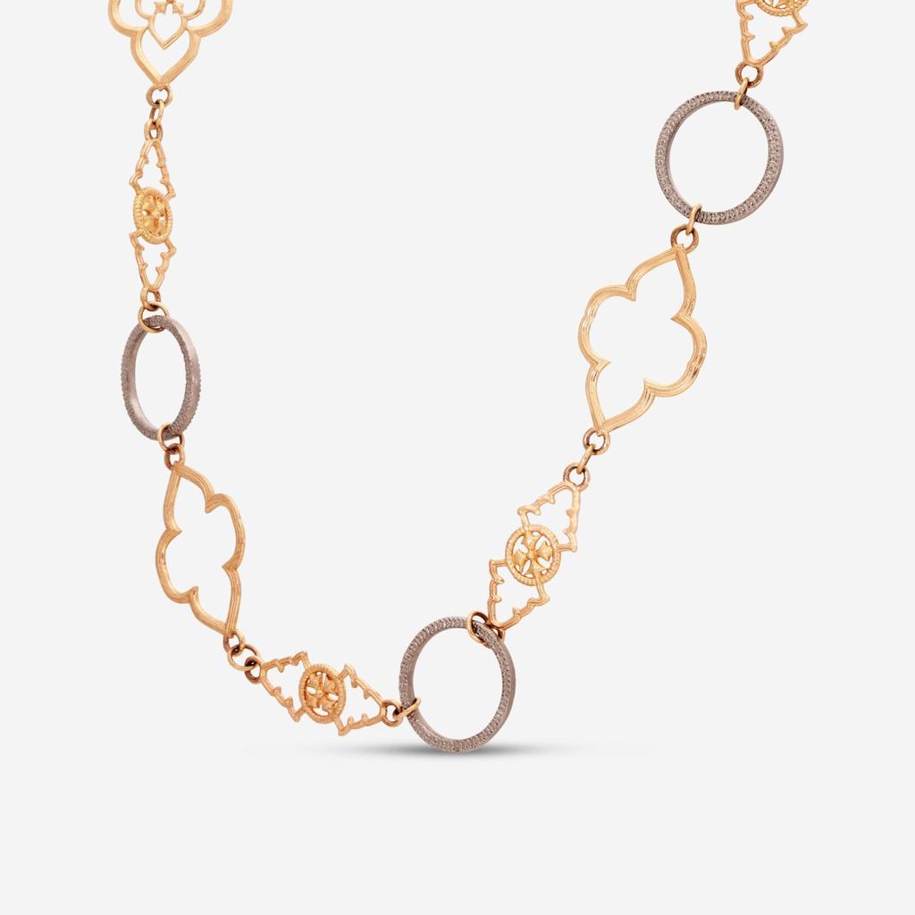 Armenta Armenta Rose World 14K Rose Gold & Grey Sterling Silver Necklace 17201