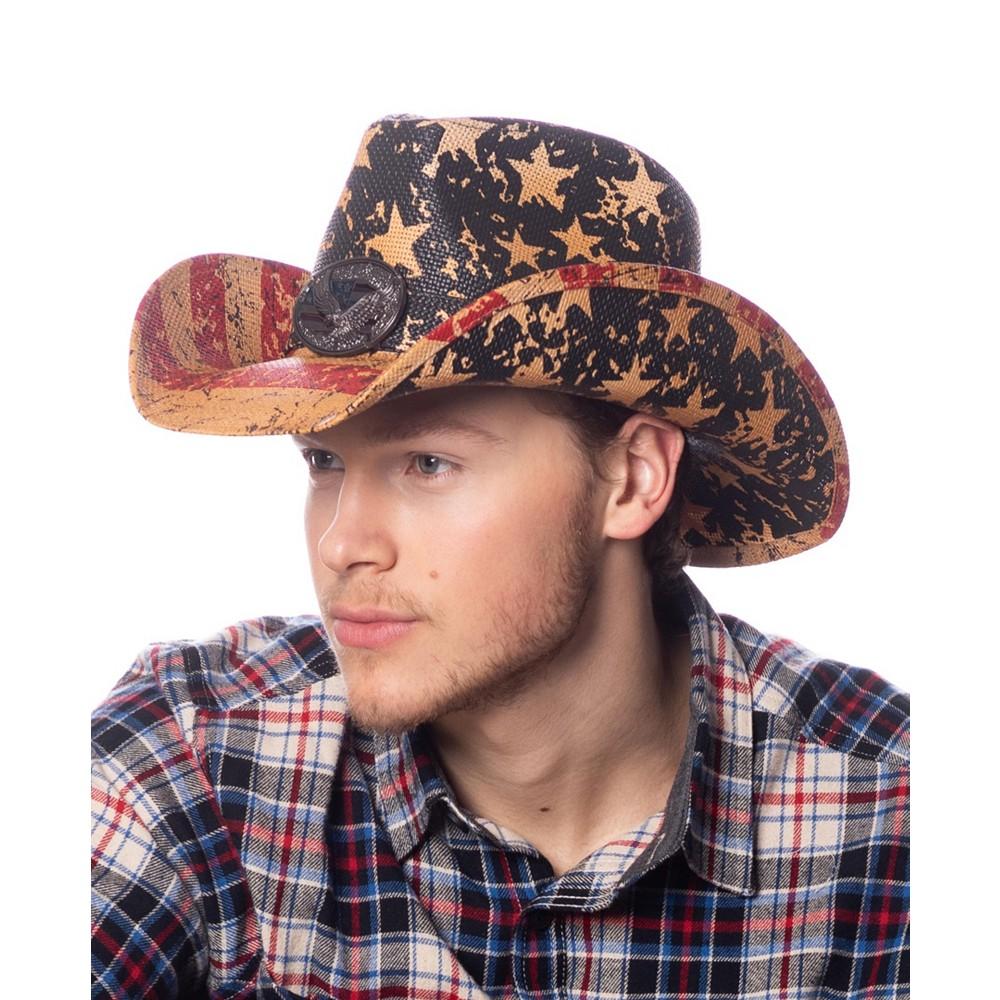 Epoch Hats Company Angela & William American Flag Cowboy Hat with Eagle