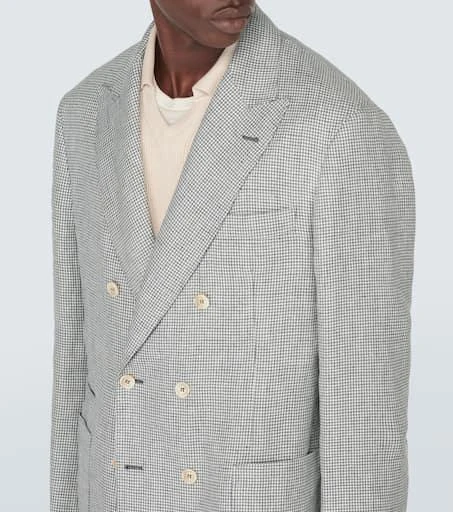 Brunello Cucinelli Houndstooth linen blazer 5