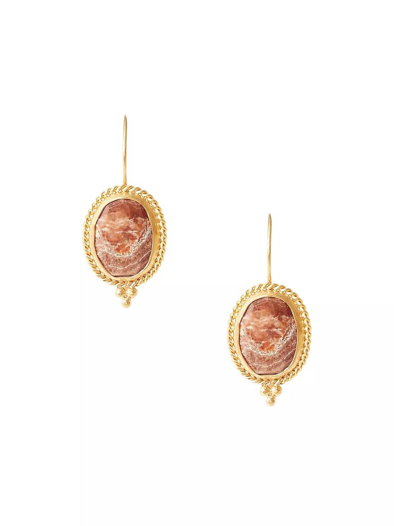 Chan Luu 18K-Gold-Plated & Emerald Drop Earrings