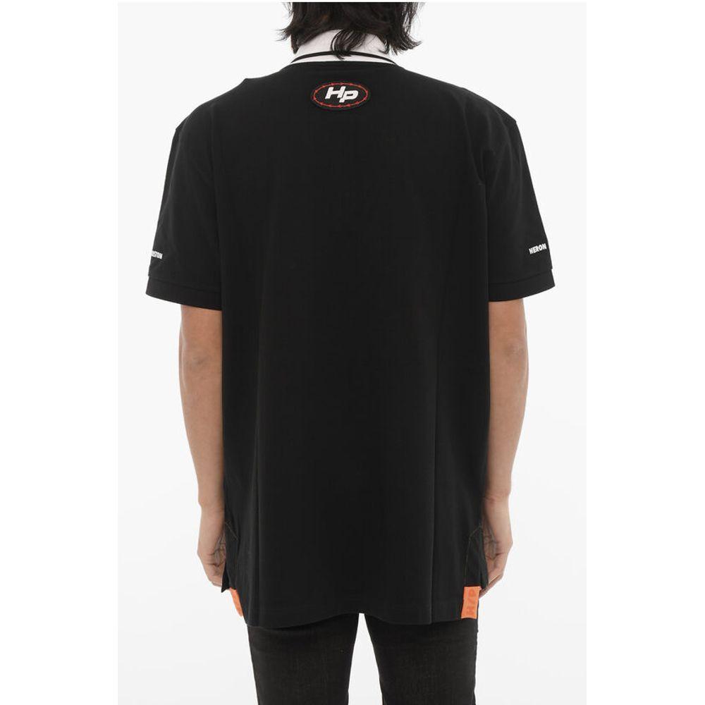 Heron Preston Pique Cotton INFLUENCER 3-Buttons Polo Shirt with Maxi Men's Embro