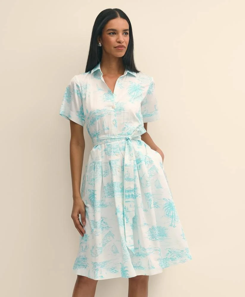 Brooks Brothers Supima® Satin Cotton Bermuda Toile Shirt Dress 2