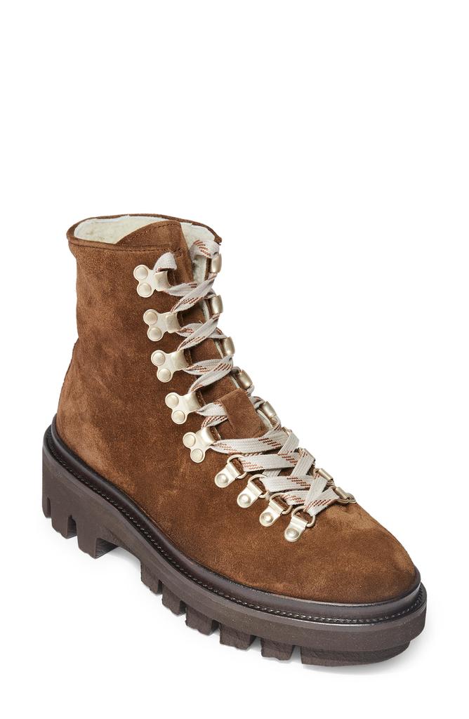 ALL SAINTS Wanda Genuine Shearling Lug Sole Combat Boot