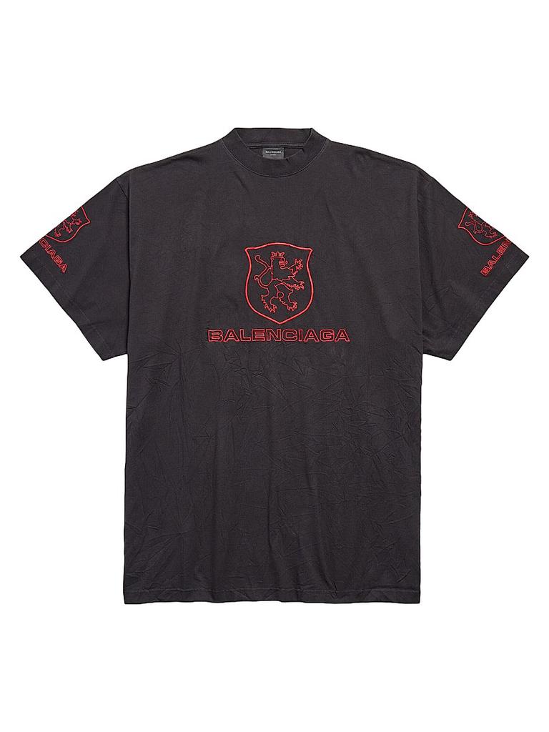 Shop Balenciaga Tape Type Raspberry-Coloured T-Shirt on Sale