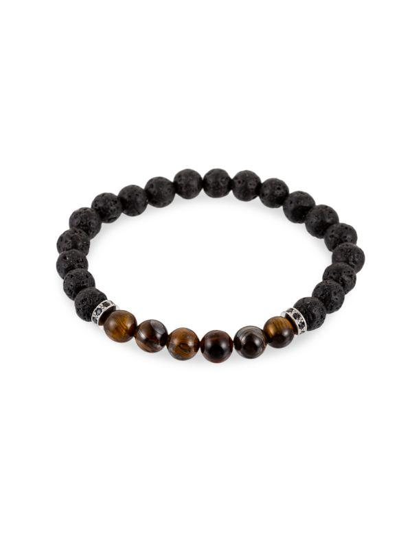 Eye Candy LA Chakra & Tiger Eye Beaded Stretch Bracelet
