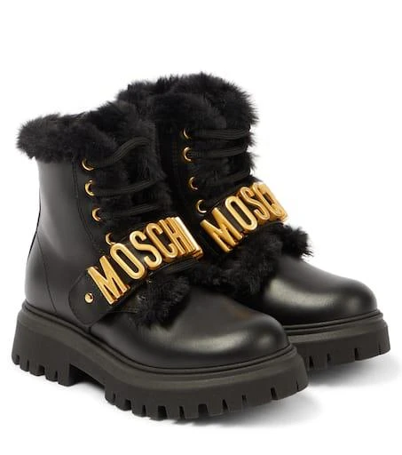 Moschino Logo leather boots