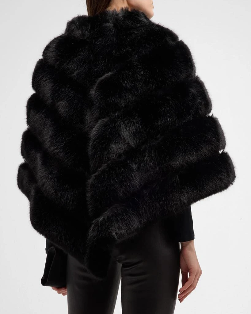 La Fiorentina Asymmetric Faux Fur Poncho 6