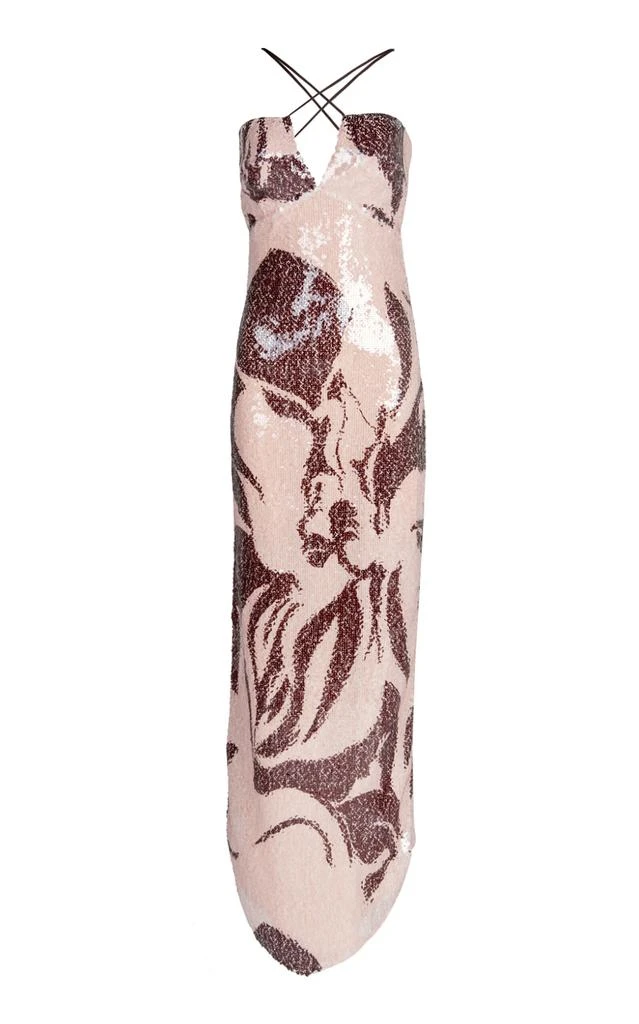 Silvia Tcherassi Silvia Tcherassi - Lisseth Sequined Halter Maxi Dress - Multi - XS - Moda Operandi 1