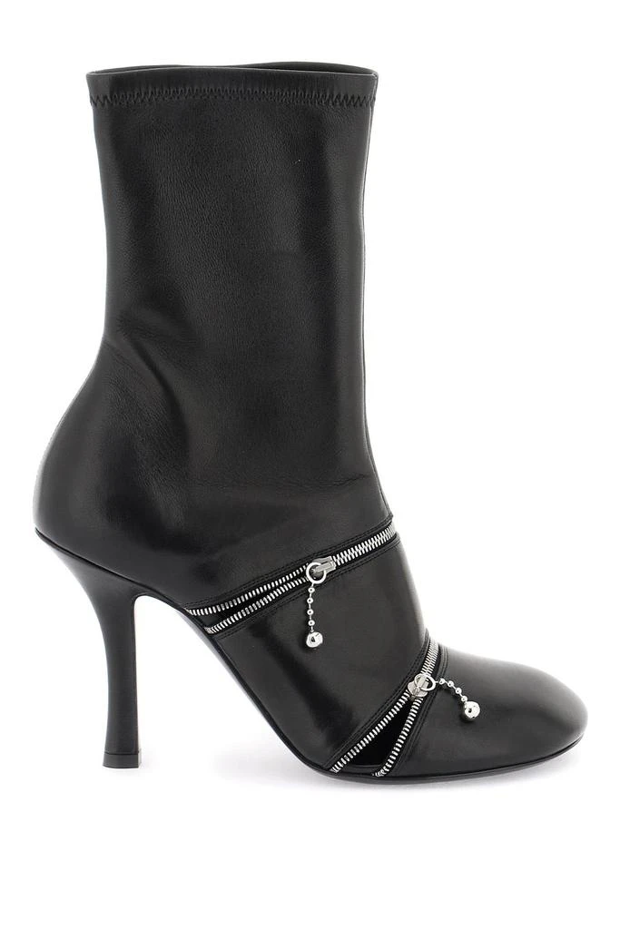 BURBERRY leather peep ankle boots 1