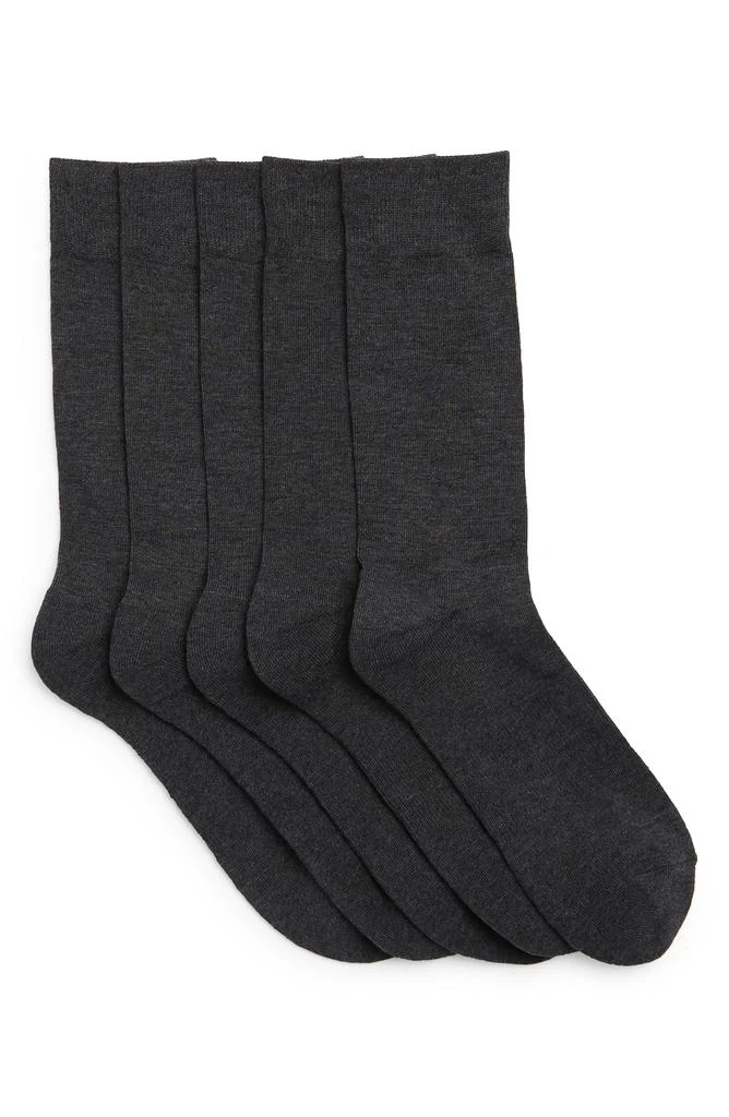 Nordstrom Cushioned 5-Pack Solid Crew Socks 1
