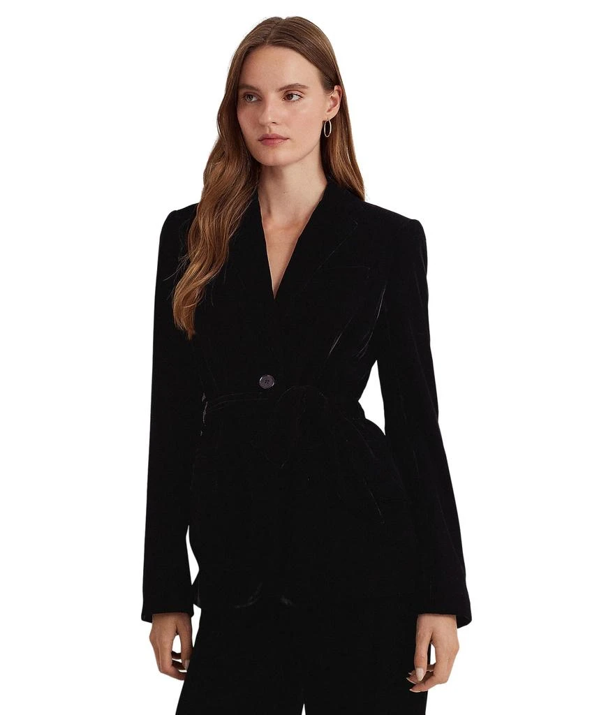 Lauren Ralph Lauren Belted Velvet Blazer 1