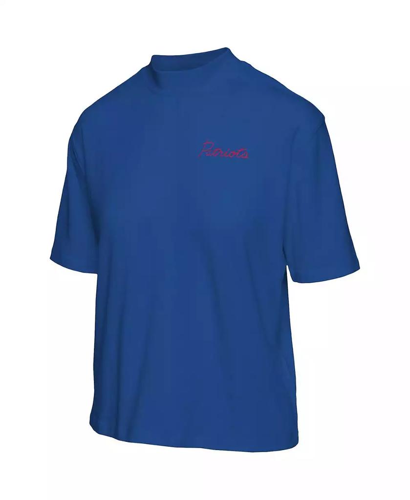 Junk Food Women's Royal New England Patriots Half-Sleeve Mock Neck T-shirt