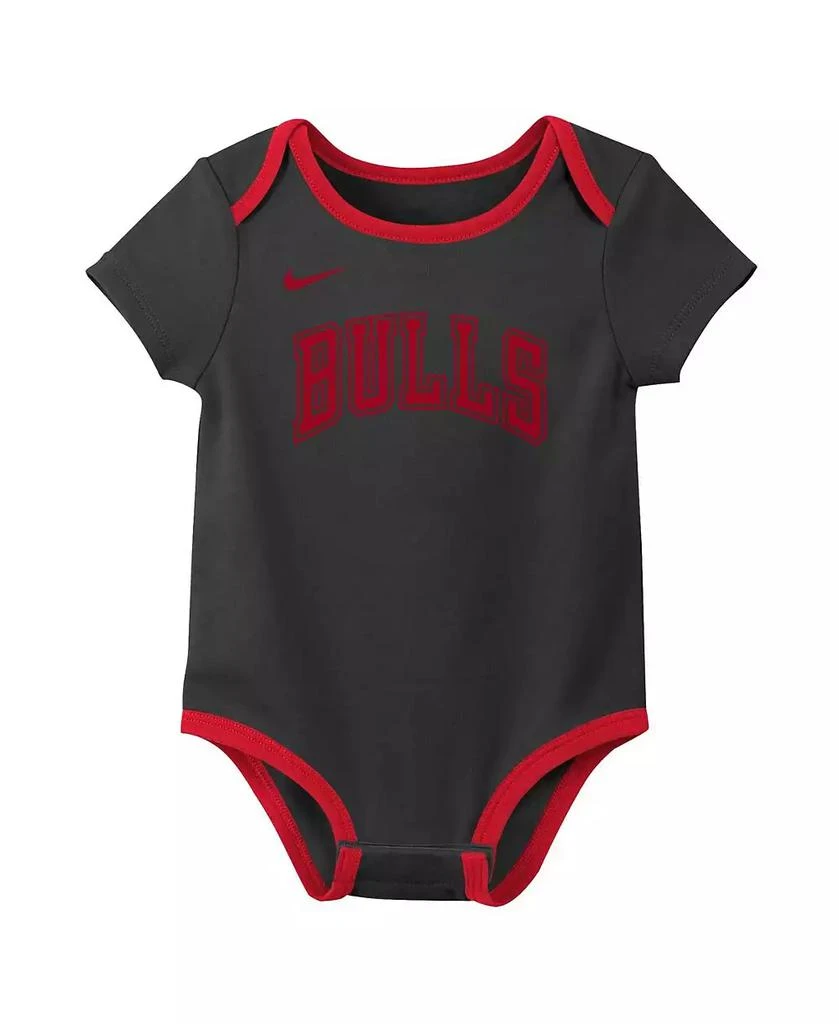NIKE Baby Boys and Girls Chicago Bulls Three-Pack Bodysuit Set 3