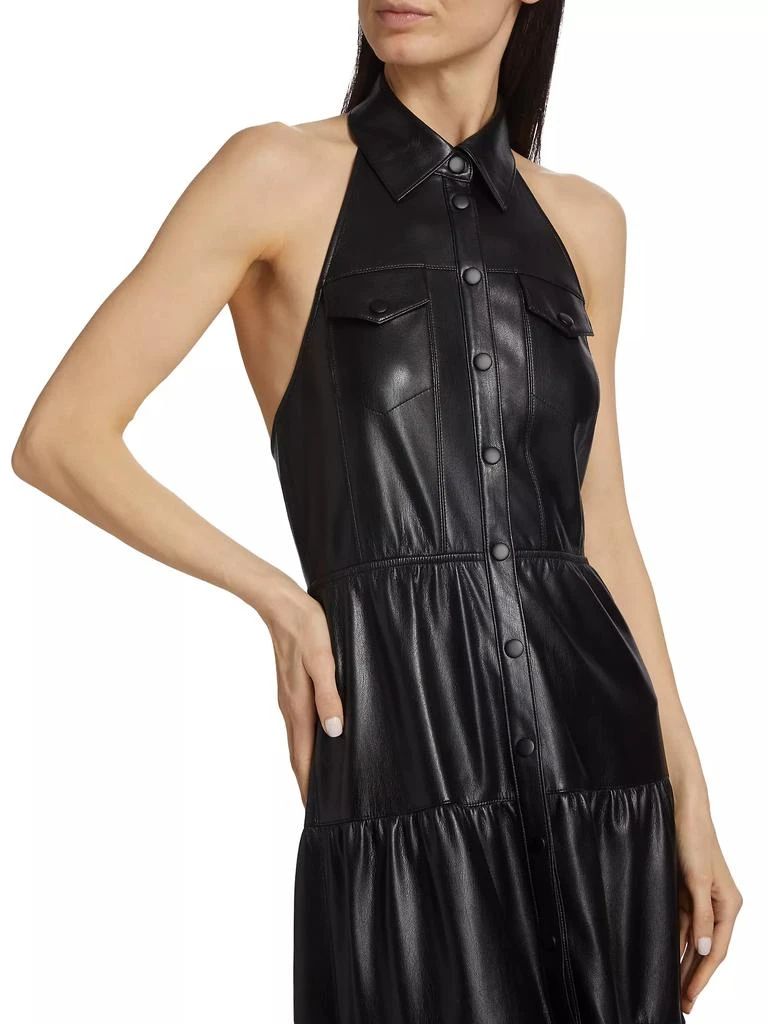 Alice + Olivia Miranda Faux-Leather Midi-Dress 6